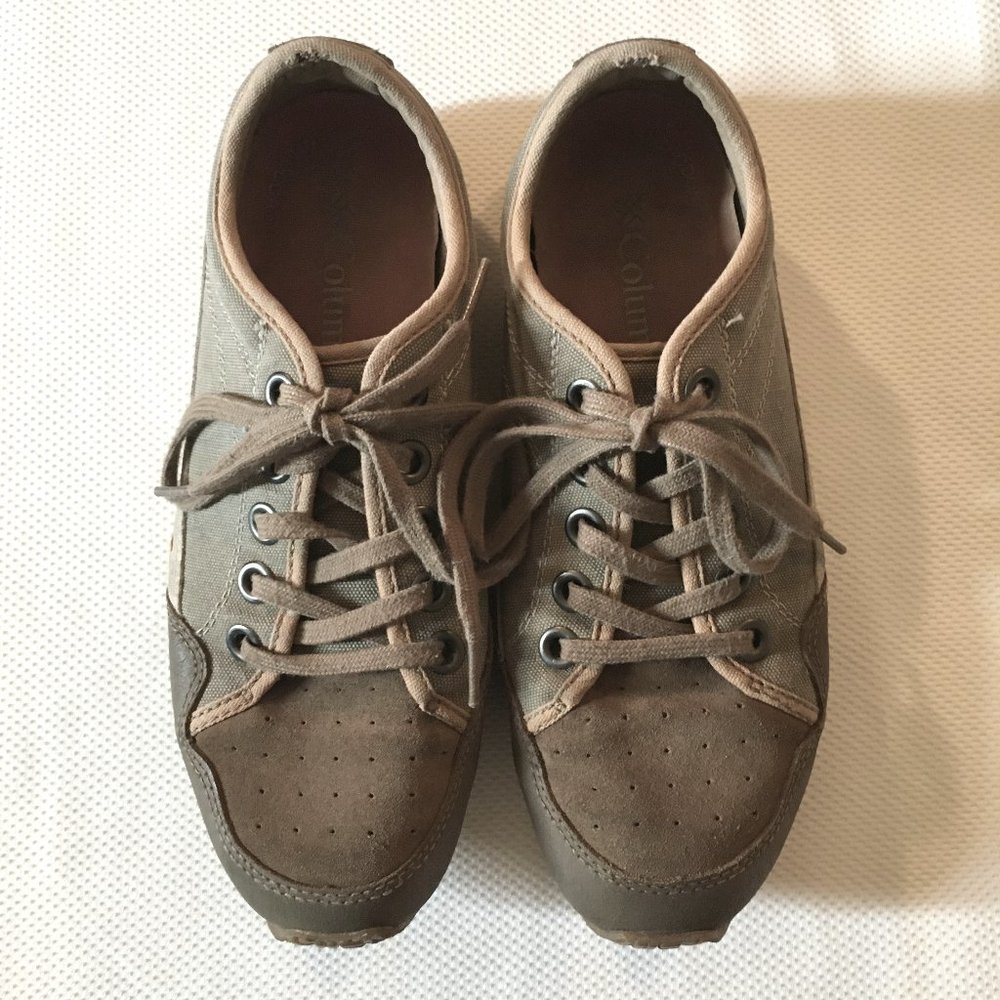 Columbia Greenbelt Beige Leather Low Top Skater Shoes Size 9.5